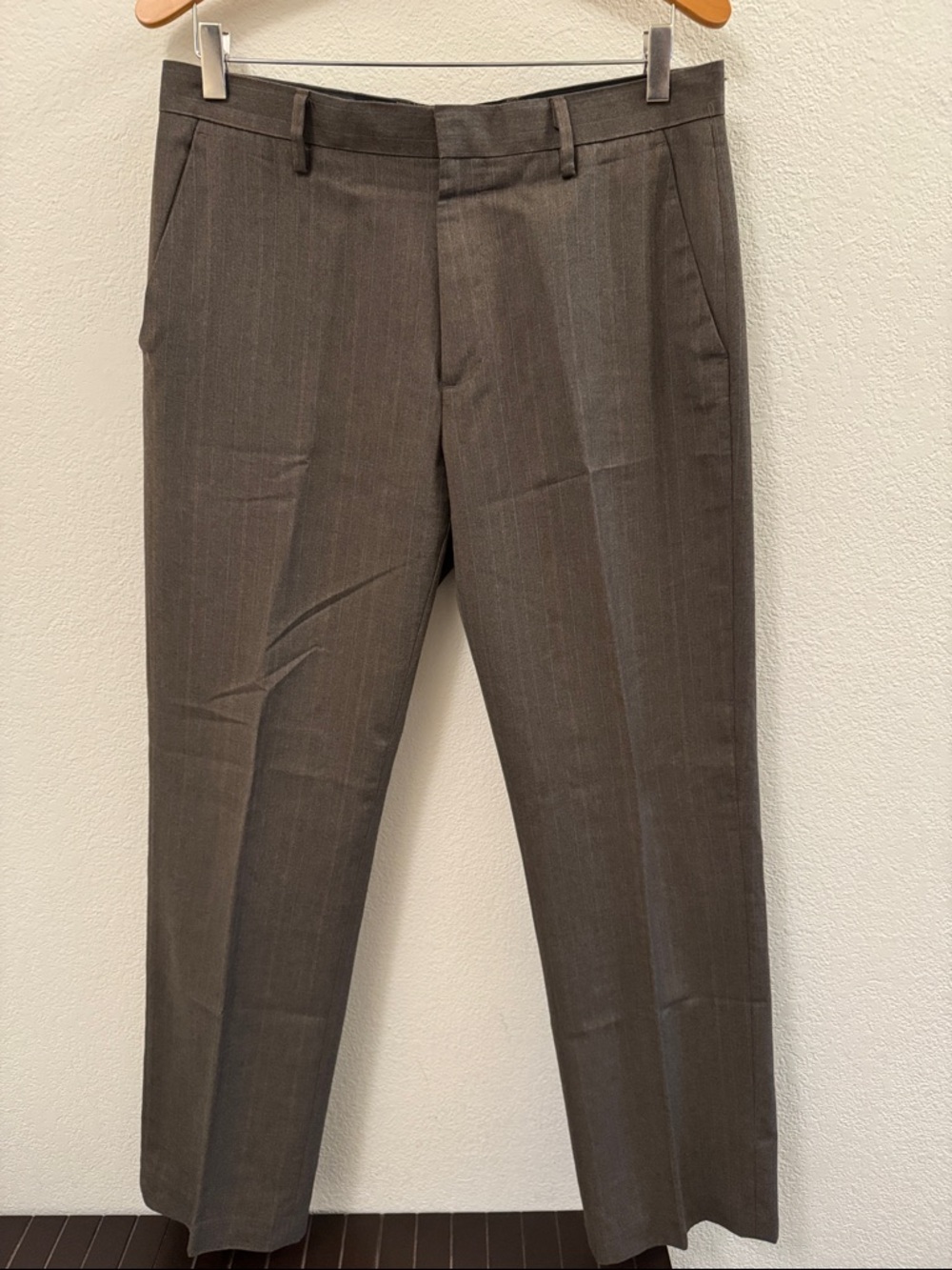 Banana Republic Brown Classic Dress Pants with Blue and Tan Pinstripe